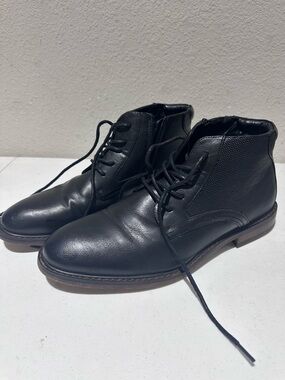 Curt & Larson Princeton Boots Mens Size 10.5 Black Faux Leather Ankle Casual